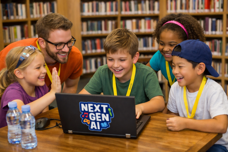 AI kunstmatige intelligentie met Tech4Kids ontdekken in de maakplaats — familie-kids in Gorinchem