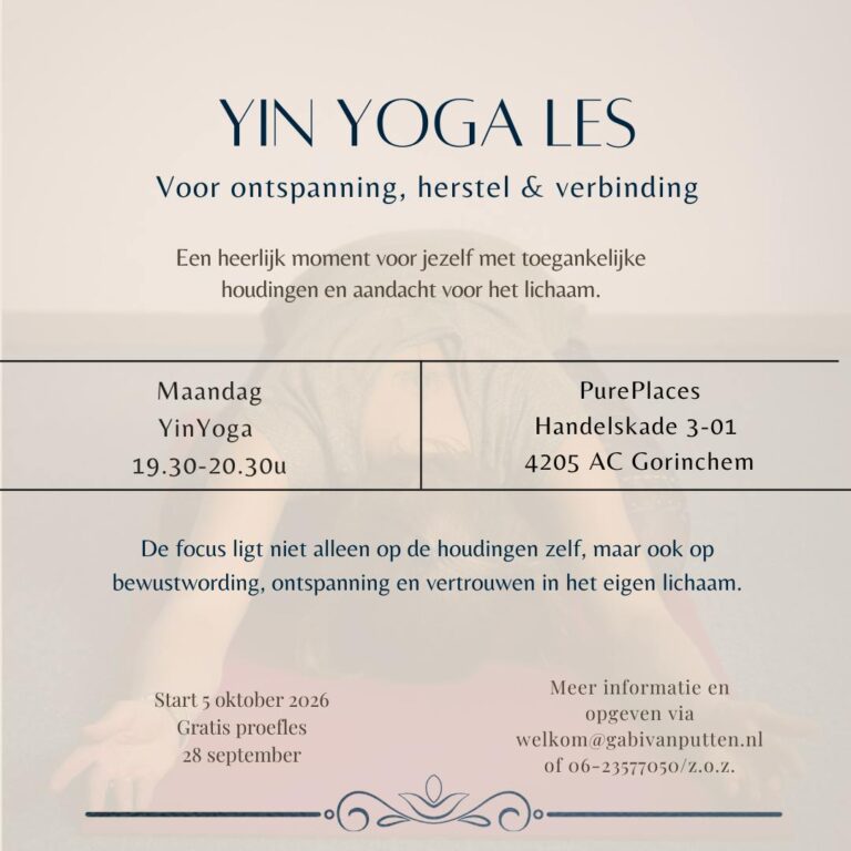 Ontdek yin yoga bij Pureplaces – gratis proefles — open-dag in Gorinchem
